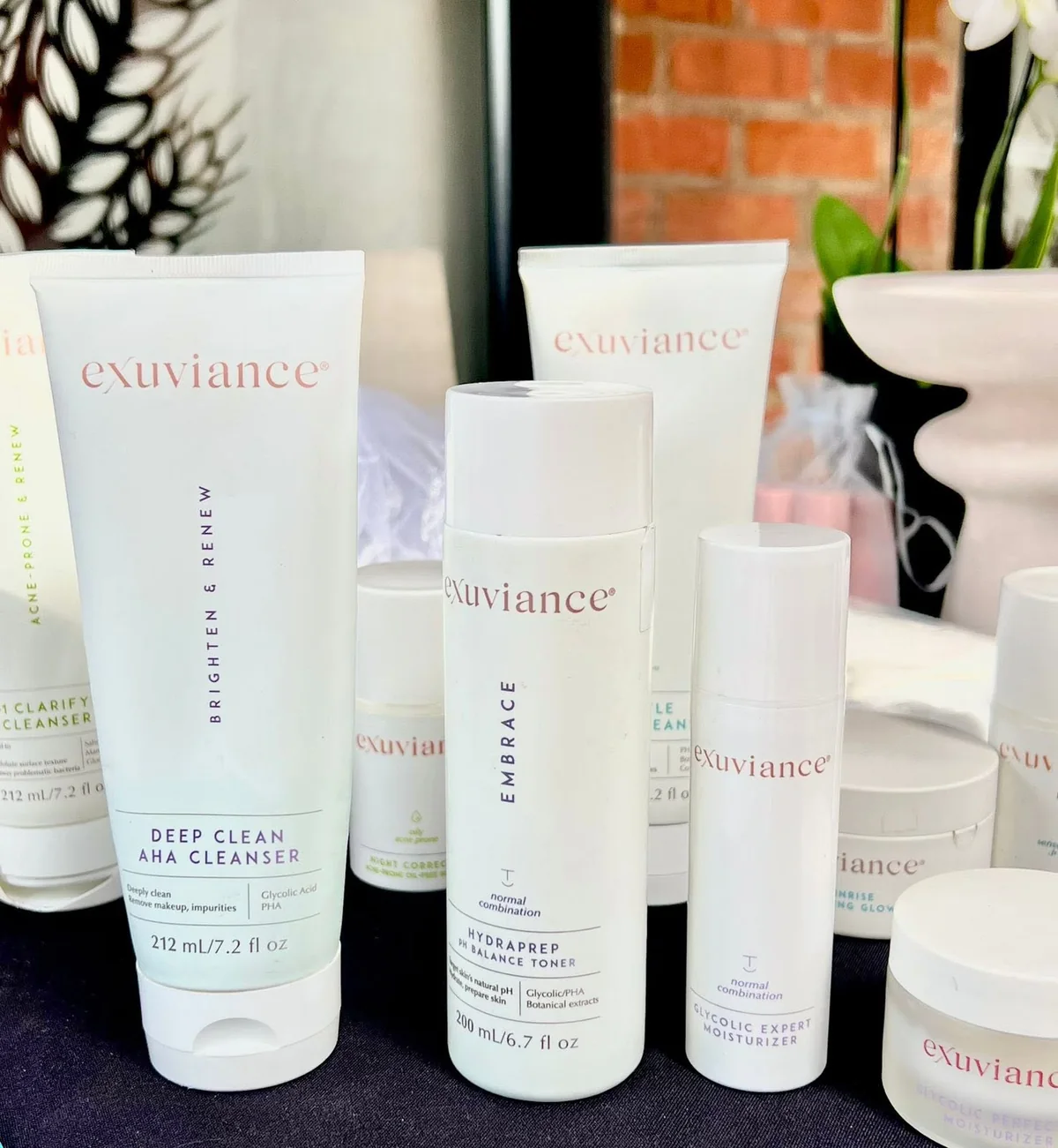 Exuviance professional skincare range displayed at Skulpt Aesthetics & Beauty